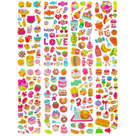 SIX VANKA 3D Puffy Stickers for Kids, 8 Different Sheets Including Food Sticker for Boys and Girls