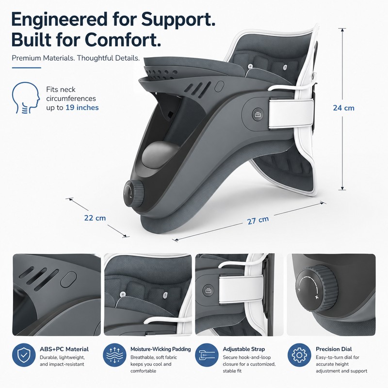 Adjustable Neck Support Collar for Adult Comfort – Open-Frame Design