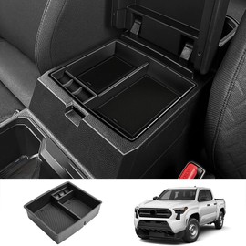 Center Console Organizer Compatible with Toyota Tacoma 2024 PreRunner/SR5/TRD Off-Road/TRD Sport/TRD Pro/Trailhunter 2024 Toyota Tacoma Armrest Console Organizer 2025 Tacoma Limited Accessories (Red)