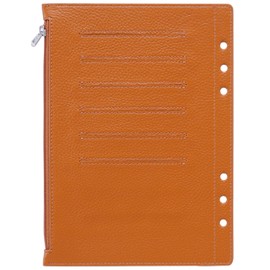 Moterm Zipper Flyleaf for A5 Organiser - with Card Slots (Pebble-Burnt Orange)