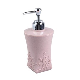 Fenteer Soap Dispenser Plastic 400ml, Refillable Liquid Hand Soap Dispenser for Bathroom, Kitchen Soap Dispenser, Pink Color