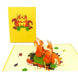 Squirrels 3D Birthday Cards For Woman | Pop Up Cards For Woman Men and Children | Surprise Your Loved One With A 3D Birthday Card, Mothers Day And Other Occasions
