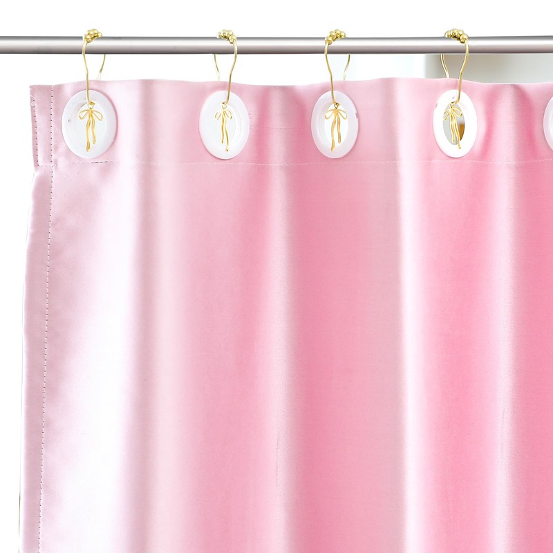 Maxdot 12 Sets Bow Knot Shower Curtain Hooks Decorative Stainless