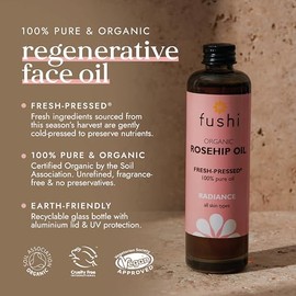 Aceite orgánico de semillas Fushi Rosehip de 100 ml extra virgen, biodinámico cosechado prensado en frío