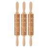 3pcs Wooden Embossed Rolling Pin Engraved Embossing Dough Roller for
