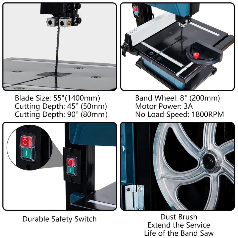 MERXENG Powerful 8 Inch Band Saw with Accurate Multi-angle Cutting,