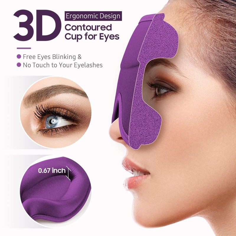 BeHoomi Sleep Mask, 2 Packs Premium Eye Mask for Sleeping,
