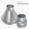 HVAC OV 4" to 3" Inch Round Duct Reducer -