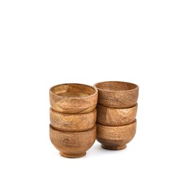 NIRMAN Snack Bowl Mango Wood Charcuterie accessories | use for dipping, condiments, nuts, Snacks Beautiful With Your Kitchen Setting (3" x 3" x 2") (Set of 6)