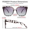 FEISEDY Retro Square Oversized Polarized Sunglasses Women Men Minimalist Style