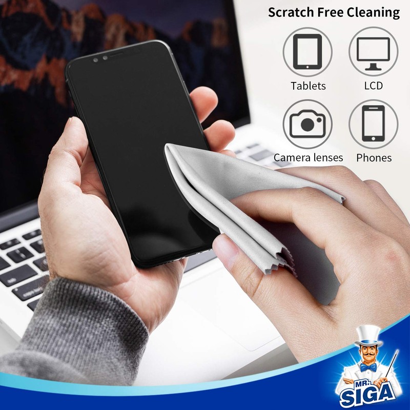 MR.SIGA Premium Microfiber Cleaning Cloths for Lens, Eyeglasses, Screens, Tablets,