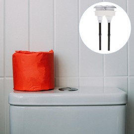 1pieza Botón Ovalado Para Tanque De Agua De Inodoro Accesorios Prácticos De Doble Control Fácil Instalación Y Uso Baños Color Cromado Material Duradero