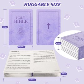 YTCTETYP Children's Cartoon Plush Toy Throw Pillows, Christmas holiday Bible Book Pillow that Opens, Home Aesthetic Room Decorative Pillow, Kids Pillow, for Bedroom Sofa Cushion Chair Couch Bed (Purple)