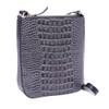 Modaprincipe Crocodile Embossed Leather Shoulder Bag Vertical Waterproof, grey