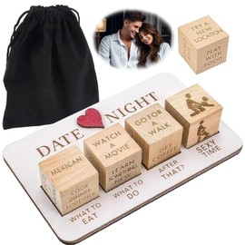 tyokas Date Night Dice Set Date Night Dice for Couples Games for Couples Wooden Decision Cube Creative Couple Play Set Suitable for Couples Dates, Anniversaries, Weddings