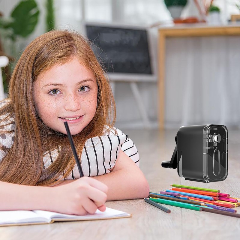 Neoreser Manual Sharpener, Pencil Sharpener with Crank, Manual Pencil Sharpener