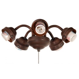 Craftmade F525-ABZ-LED Universal Fan 5-Light Fitter, LED 45 Total Watts, Aged Bronze Brushed