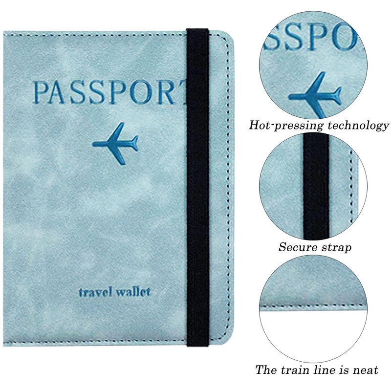 FZSECRIU Passport Holder, blue, Modern