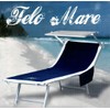 Beach towel embroidered cot with pockets 70x190 cm BLU SCURO