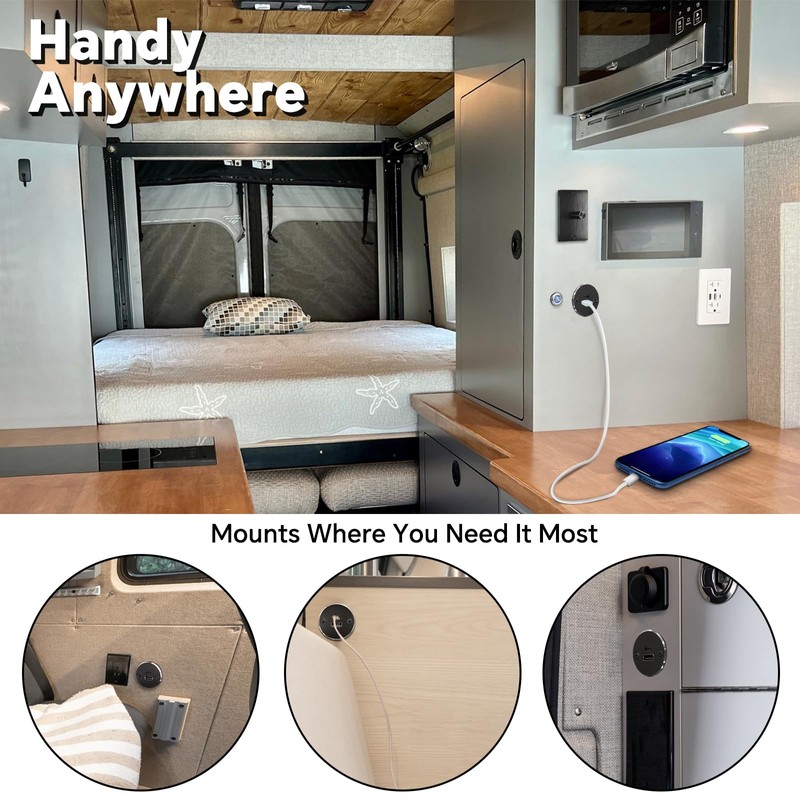 Obeaming RV USB Outlet All-Aluminum QC 3.0 USB-A & USB-C