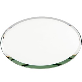 Plymor 3" Round, 3mm Thick Beveled Glass Mirror Circle, Pack of 6