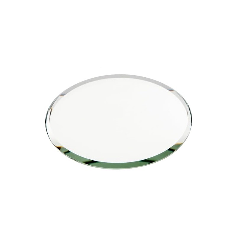 Plymor 3" Round, 3mm Thick Beveled Glass Mirror Circle, Pack