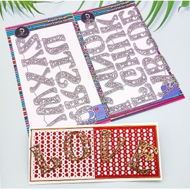 Alinacutle 26/PK Alphabet Letter Metal Cutting Die Cut,Scrapbooking Die-Cuts,Paper Craft and Card Making Punch Template,Vintage Single Letter 5CM(2.96IN) Height