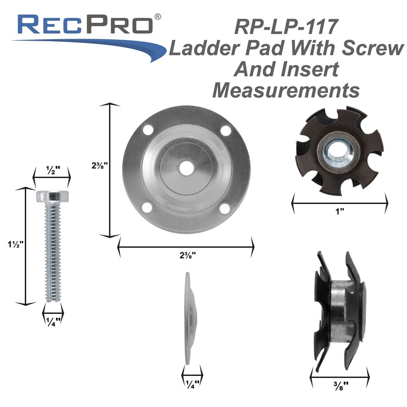RecPro Round Ladder Pad with Screw and Star Nut for