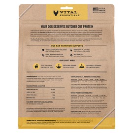 Vital Essentials Freeze-Dried Raw Duck Meal or Mixer Dog Food Soft Nibs | 99% Duck, Organs & Bone | 14 oz