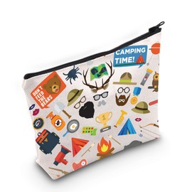 LEVLO Camping Party Gift Scouts Travel Pouch Bag Campout Party Gift Camping Decorations Camping Time Zipper Pouch Bag, CAMPING TIME, Cosmetic Bag