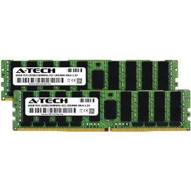 A-Tech 128GB Kit (2x64GB) RAM for Dell PowerEdge C4130, C6320p, FC630, R730, T630 | DDR4 2400MHz PC4-19200 ECC LRDIMM 4Rx4 Load Reduced Server Memory Upgrade