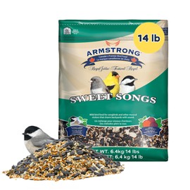 Armstrong Wild Bird Food Royal Jubilee Sweet Songs Blend, 14 Pounds - with Black Oil Sunflower, White & Red Millet, Sunflower Kernel Chips, Nyjer, Safflower and Peanuts - Ideal for Outside Feeders