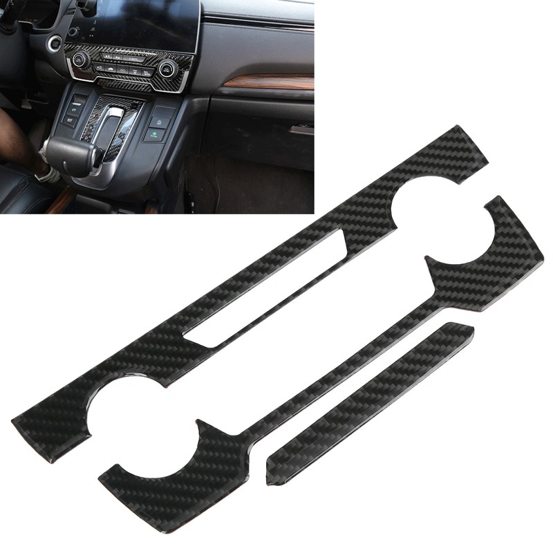 Center Console CD Panel Trim Cover Carbon Fiber Decoration Fit