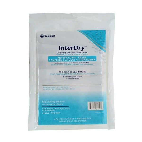 Coloplast DSS Coloplast InterDry Textile with Antimicrobial Silver Complex 10"