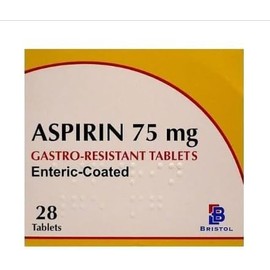 28 ASP-in ENTERIC Coated Film 75MG TAB Fast Acting Effective Reilf of Pain Reduces Inflamation & Temp X1 28TAB (Brand May Vary)
