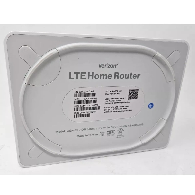Verizon LTE Home Router, Sim Card Ready ASK-RTL108, Version 3.0