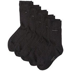 Camano Men's 3642 Ca-Soft Socks 5 Paar Calf Socks, Grey (Antracite Mel. 08), 6/8 (Manufacturer size: 39/42)