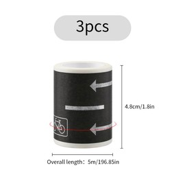 Tabanzhe 3 Rolls Black Car Road Tape - Removable DIY Traffic Road Tape for Interactive Traffic-Themed Classroom, Playroom, and Festive Decoration