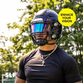 SLEEFS Football Helmet Visor [Bifrost Rainbow] - Tinted Professional Football Visor/Shield - Fits Youth & Adult Helmets - Includes Quick Visor Clips + Microfiber Travel Bag