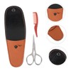 SAFIGLE 2pcs Beard and Mustache Trimmer Set Precision Scissors Leather