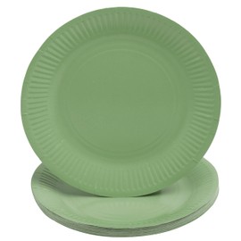 PRO NAPPE - Ref 79220i - 20 Plates - Diameter 23 cm - Cardboard - Olive Green