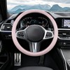 14.5-15 Inch Steering Wheel Cover Non-Slip Leather, Pink