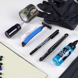 STIGMAHand Poke and Stick Tattoo Kit, Stick and Poke Pen kit Aluminum Alloy Hand Poke Pen with 20 Pcs Tattoo Needles, DIY Tattoo Supply for Tattoo Lover GK801TN01-1, 1.0 count