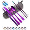 Travel Utensils Set with Case Reusable Portable Cutlery Set Stainless