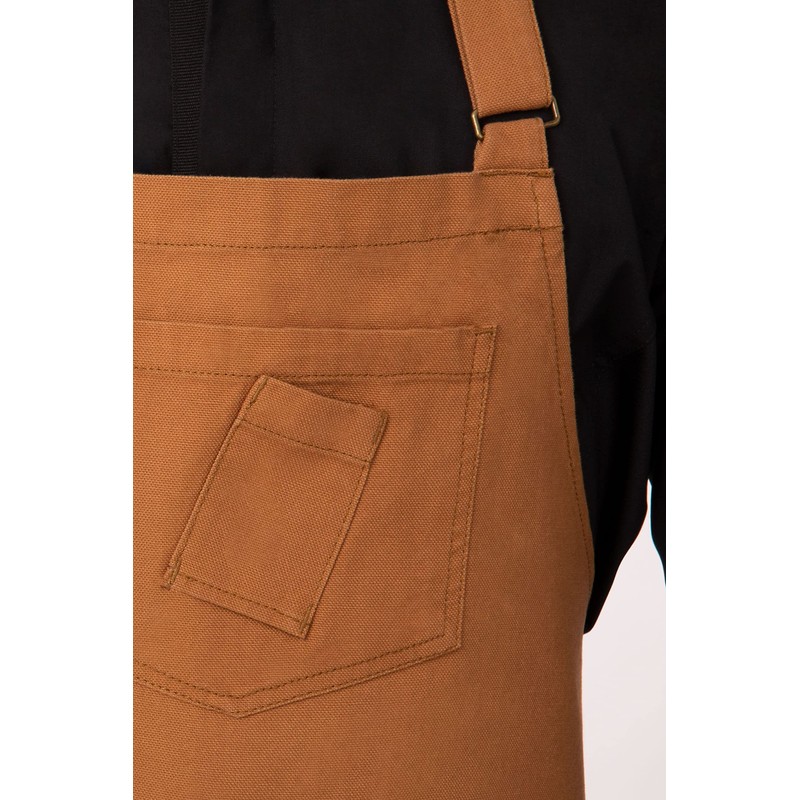 Chef Works Men's Rockford Bib Apron, Nutmeg