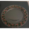Arcoroc Christmas Plates Clear Glass Holly Berry Set Of (4)