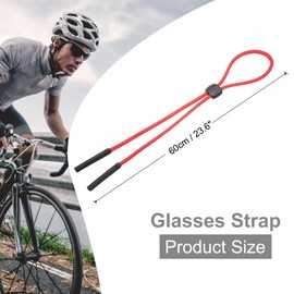 HARFINGTON 4pcs Glasses Strap Adjustable Eyeglasses Strap Anti-slip Sunglasses Holder Strap Eyewear Retainer Lanyards String for Men Women Children, Red