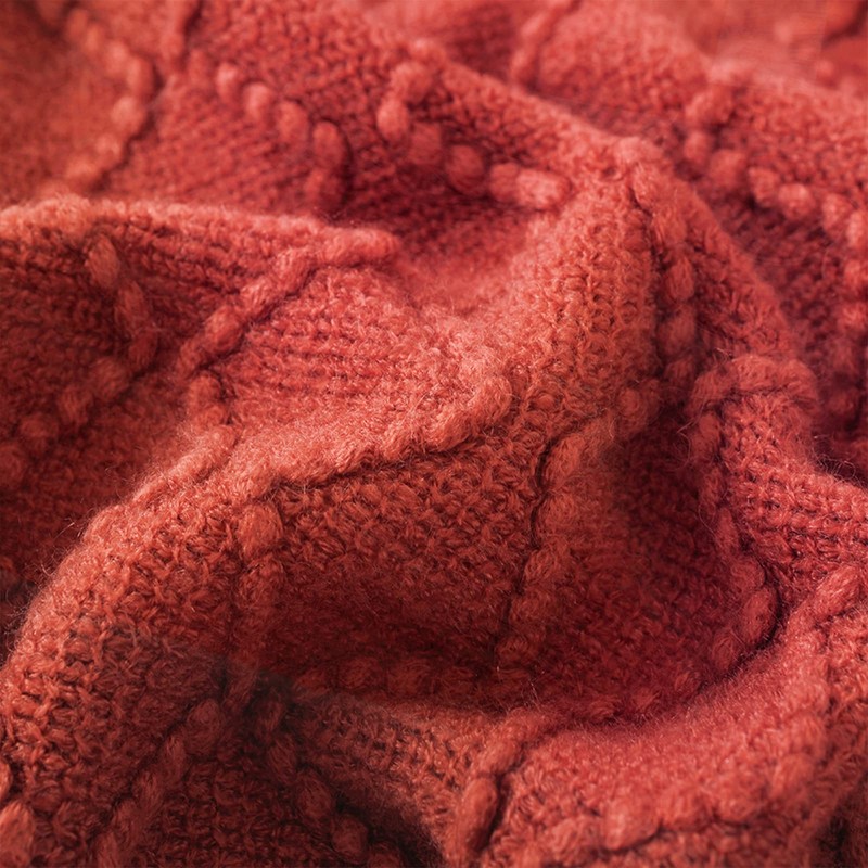 BOURINA Textured Solid Soft Sofa Throw Couch Cover Knitted Decorative