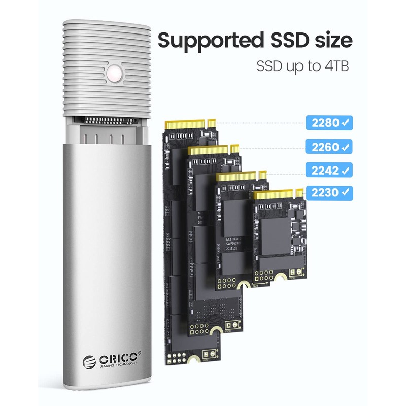 ORICO M.2 NVMe SATA SSD adaptador sin herramientas, USB C