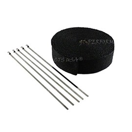 JC Performance Products USA Exhaust Pipe Wrap, Heat Shield Tape in: Fiberglass, Basalt (Titanium), Vermiculite or Foil Faced.